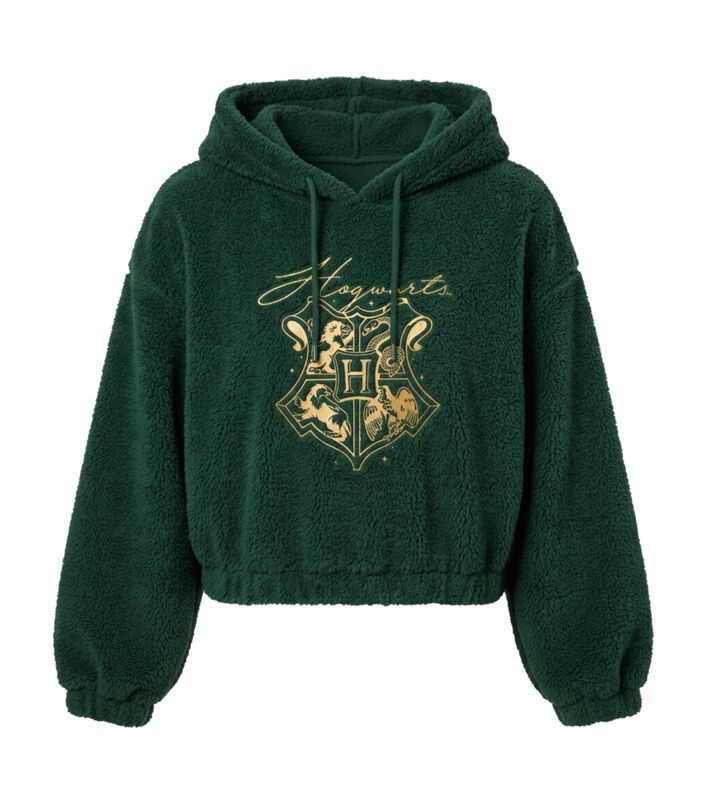 Harry Potter Luvtröja - Hogwarts Logo - S XXL - för Dam - grön