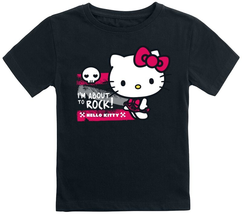 Hello Kitty - Anime T-Shirt für Kinder - I`m about to rock - für Mädchen & Jungen - schwarz  - EMP exklusives Merchandise!