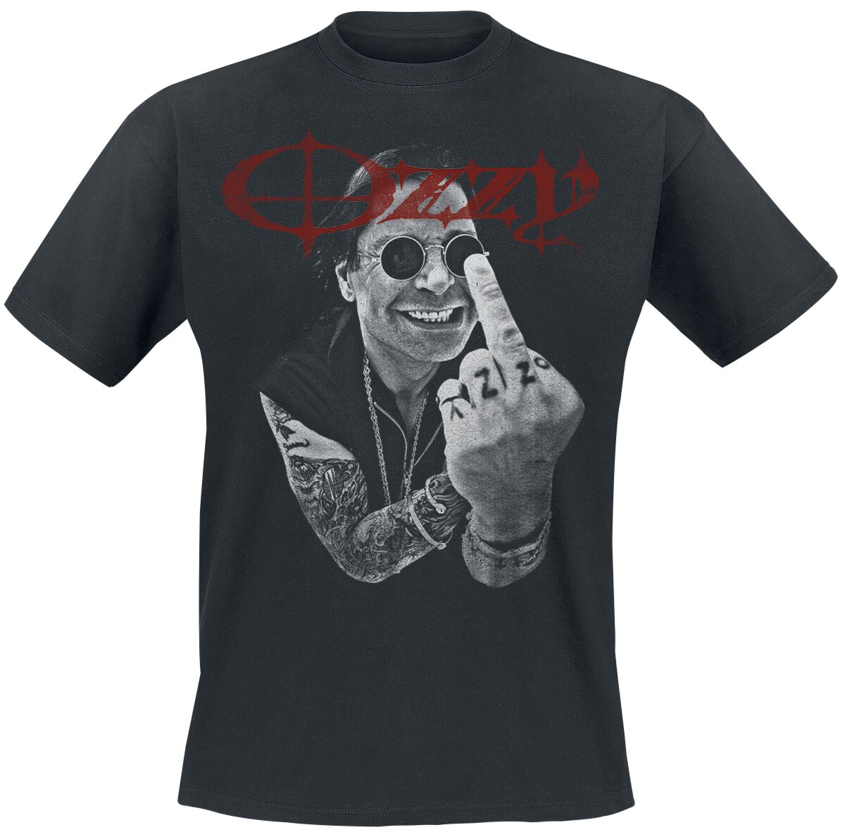 T-Shirt  di Ozzy Osbourne - Middle Finger - S a 5XL - Uomo - nero