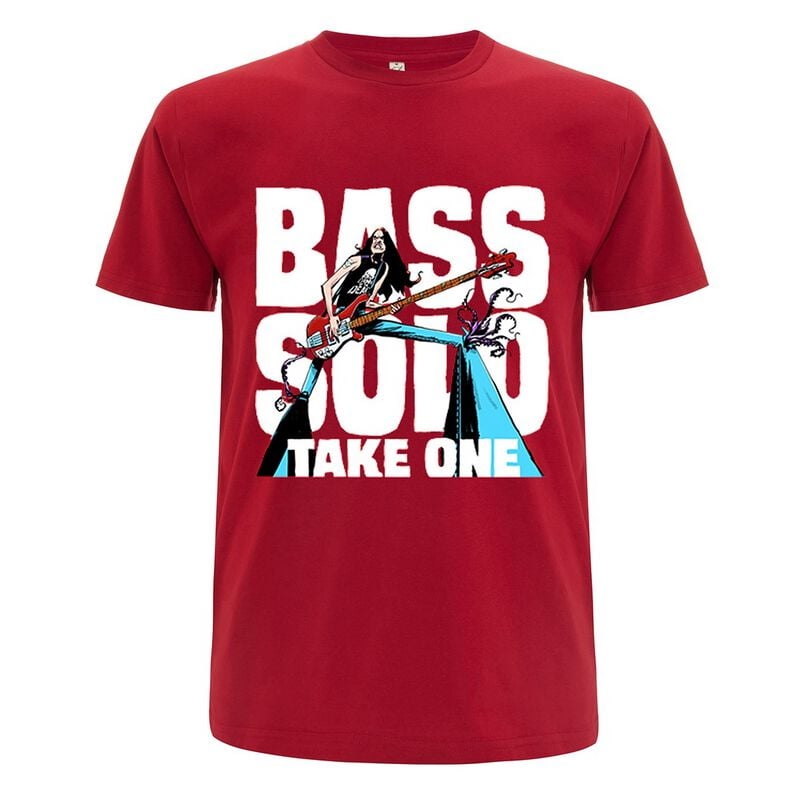 T-Shirt  di Burton, Cliff - Bass Solo Cartoon - S a XXL - Uomo - rosso