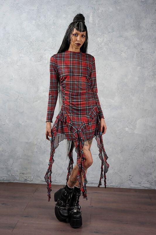 Banned Alternative Kort klänning - Wicked Rose Dress - XS 4XL - för Dam - röd