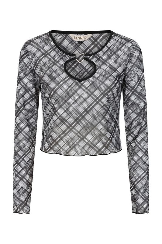 Banned Alternative Langarmshirt - Cupid Clash Top - S bis 4XL - für Damen - Größe XL - schwarz/weiß
