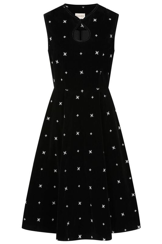 Banned Retro - Rockabilly Midi-jurk - DAISY SNOWFLAKE DRESS - XS tot XXL - voor Vrouwen - zwart