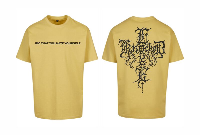 Oversize T-Shirt - Hate Yourself - S bis XXL - für Männer - Größe XL - gelb - Lizenziertes Merchandise! - Männer - male
