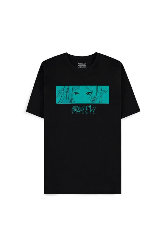 Frieren - Anime T-Shirt - Frieren Face - S bis XXL - für Männer - Größe S - schwarz  - Lizenzierter Fanartikel