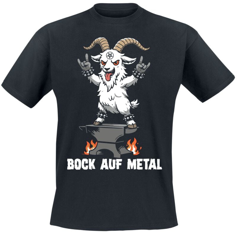 Tierisch T-Shirt - Bock auf Metal - M bis 3XL - für Männer - Größe M - schwarz