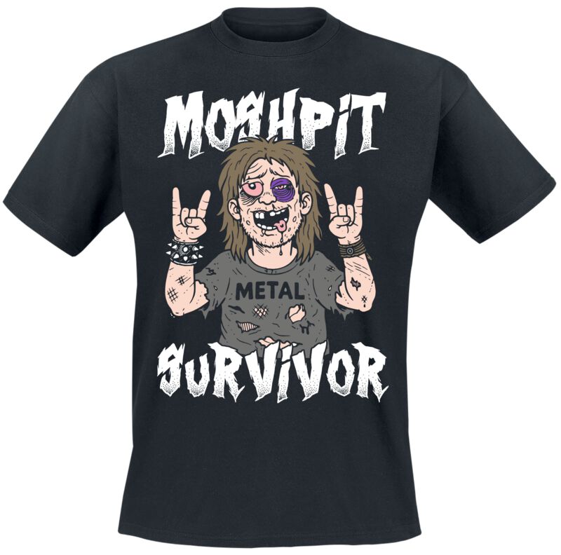 Sprüche T-Shirt - Moshpit Survivor - M bis 3XL - für Männer - Größe 3XL - schwarz