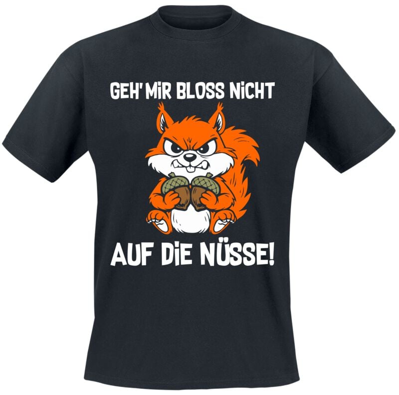 Tierisch Geh mir Bloß nicht auf die Nüsse T-Shirt schwarz in 3XL