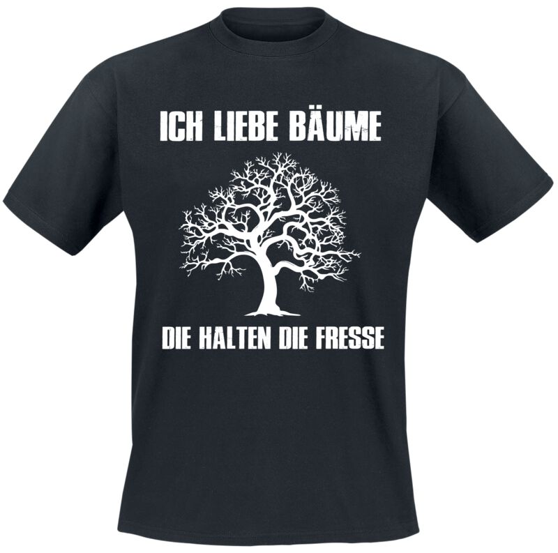 T-Shirt - Ich liebe Bäume - die halten die Fresse - M bis 3XL - für Männer - Größe XXL - schwarz - Männer - male