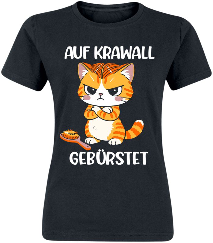 Tierisch T-Shirt - Auf Krawall gebürstet - S bis XXL - für Damen - Größe S - schwarz