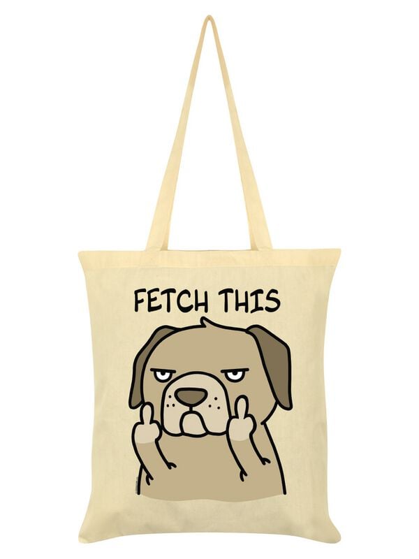 Beestachtig Fetch This Tote Bag Unisex Linnen tas - crème - Standard