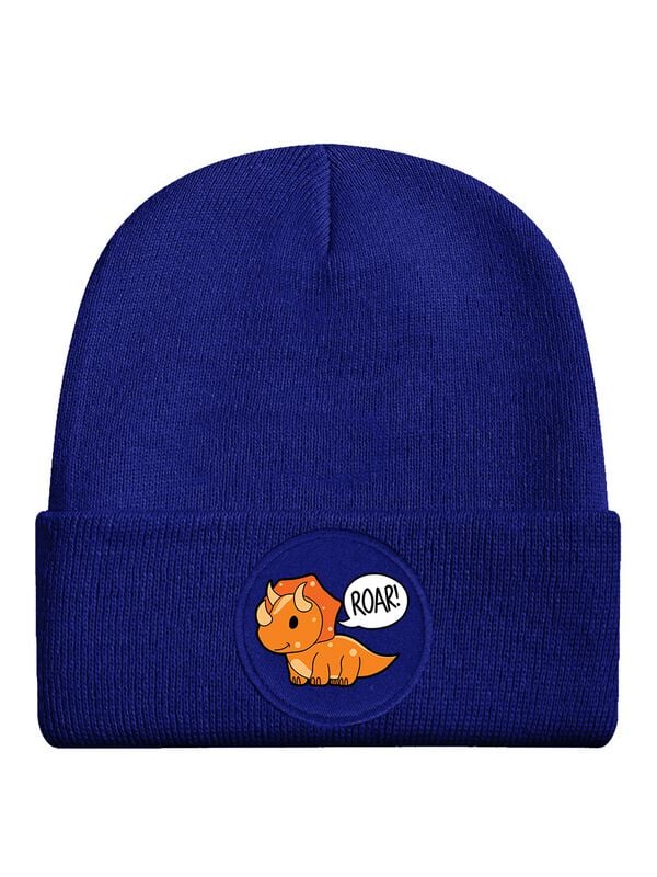 Beestachtig Triceratops Roar! Royal Blue Beanie Unisex Beanie - koningsblauw - Standard