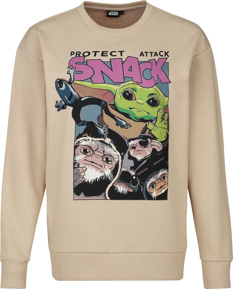 Star Wars - Disney Sweatshirt - The Mandalorian - Protect Snack - XS bis XXL - für Damen - Größe XS - beige  - EMP exklusives Merchandise!