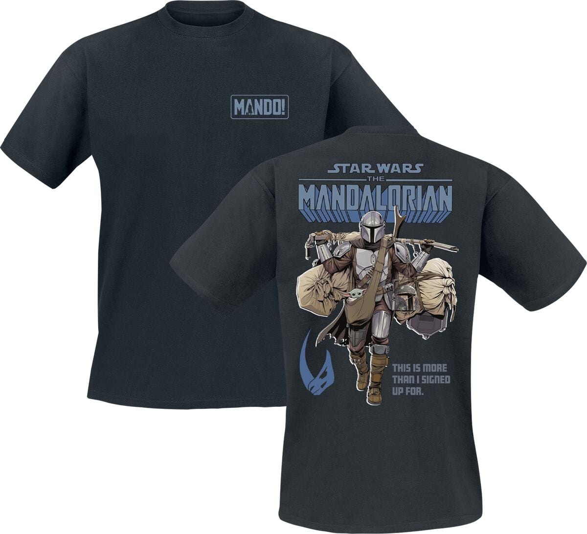 T-Shirt - The Mandalorian - Mando - M bis 5XL - für Männer - Größe 3XL - schwarz - Lizenzierter Fanartikel - Männer - male
