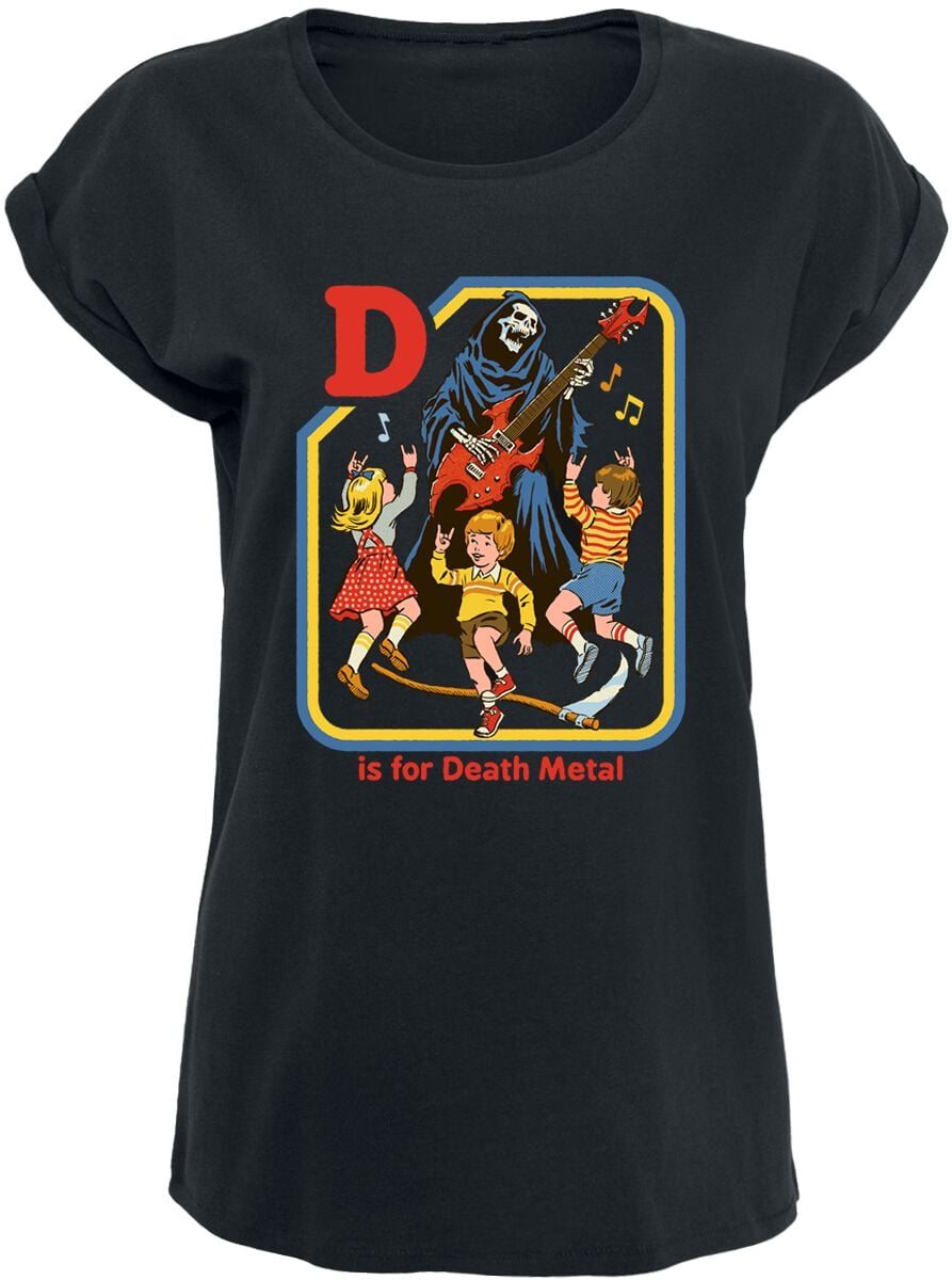 Steven Rhodes - Fun T-shirt - D står for dødsmetal - S till XXL - Damer - sort