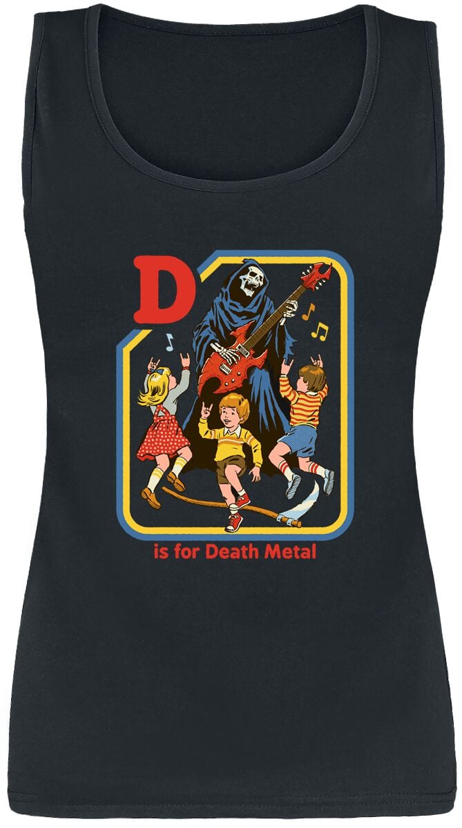 Steven Rhodes - Fun Top - D står for dødsmetal - S till XXL - Damer - sort