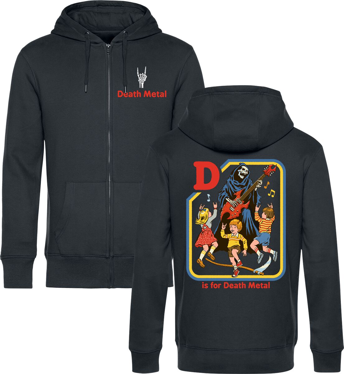 Steven Rhodes Kapuzenjacke - D Is For Death Metal - M bis 3XL - für Männer - Größe M - schwarz