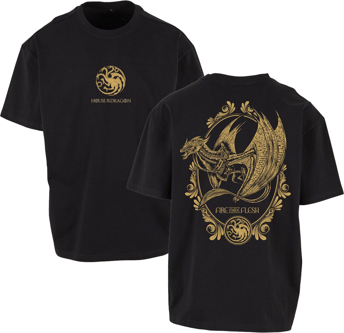 Levně Game Of Thrones House of the Dragon - Fire Made Flesh Tričko černá