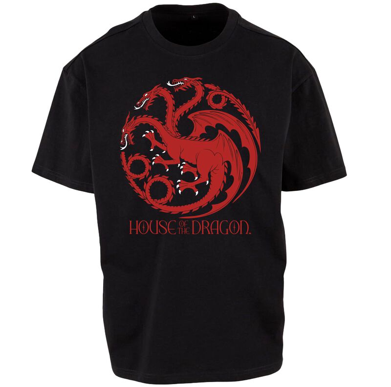 Levně Game Of Thrones House of the Dragon - Red Three Headed Dragon Emblem Tričko černá