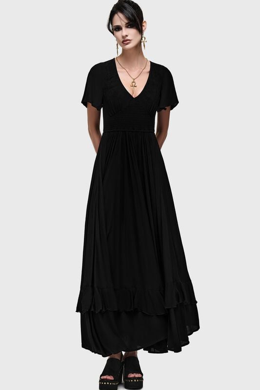 Killstar - Gothic Långklänning - Veil Of Dawn - Lilith Of The Night Maxi Dress - XS XXL - för Dam - svart