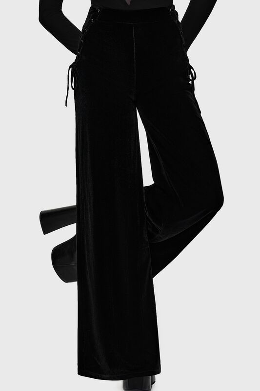 Killstar - Gothic Stoffhose - Veil Of Dawn - Hellverina Trousers - XS bis 4XL - für Damen - Größe L - schwarz