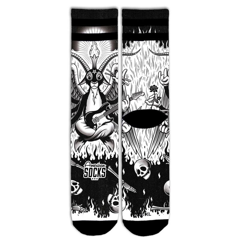American Socks Socken - Baphomet - Mid High - S-M bis L-XL - Größe S-M - schwarz/weiß