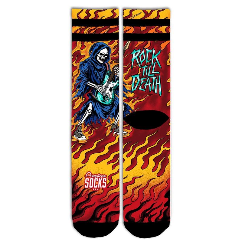 American Socks Socken - Rock till death - Mid High - S-M bis L-XL - Größe S-M - multicolor