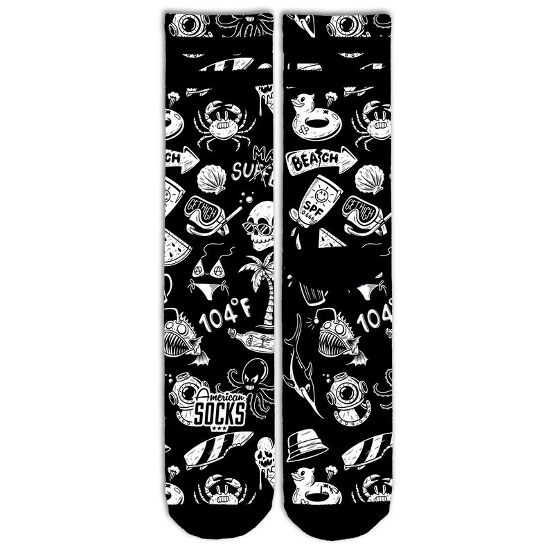 American Socks Socken - Hella Hot - Mid High - S-M bis L-XL - Größe S-M - schwarz/weiß