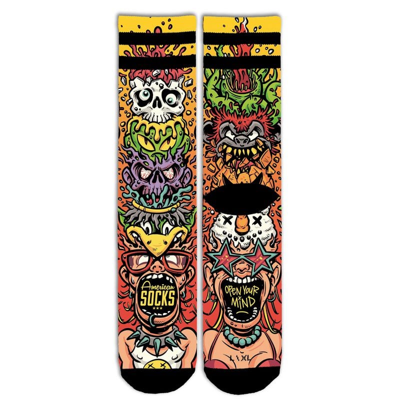American Socks Socken - Open your mind - Mid High - S-M bis L-XL - Größe S-M - multicolor