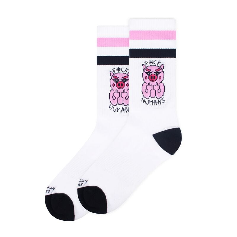 American Socks Socken - F*ck Humans - Mid High  - Größe  weiß
