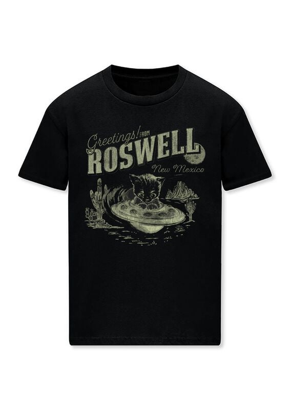 Goodie Two Sleeves T-Shirt - Roswell Cat - M bis 3XL - für Männer - Größe 3XL - schwarz