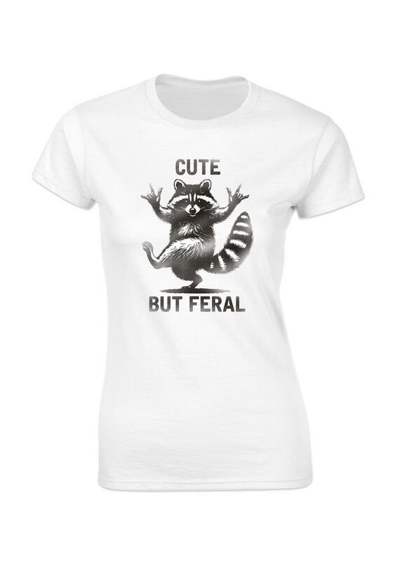 Goodie Two Sleeves T-Shirt - Cute But Feral - S bis XXL - für Damen - Größe S - weiß