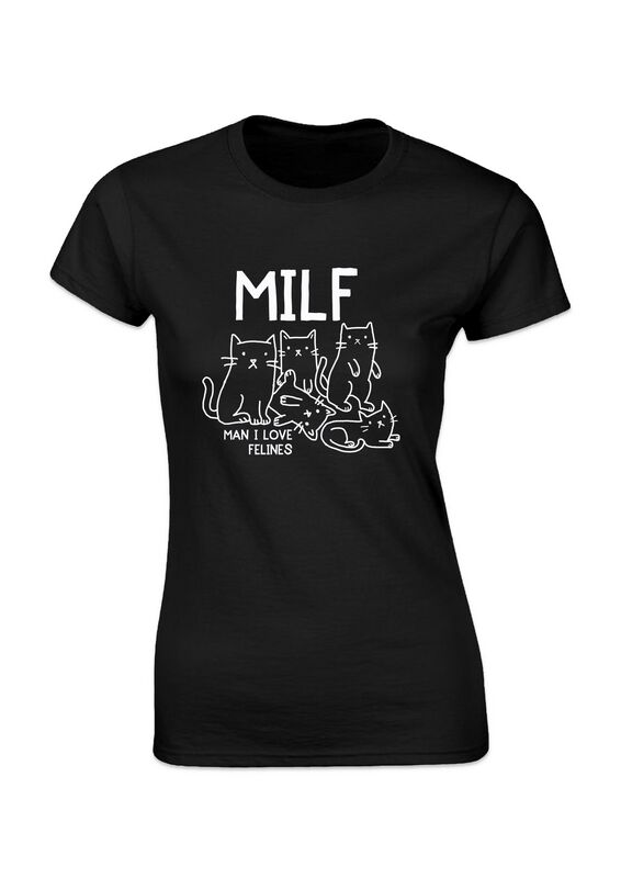 Goodie Two Sleeves T-Shirt - Man I Love Felines - S bis XXL - für Damen - Größe S - schwarz
