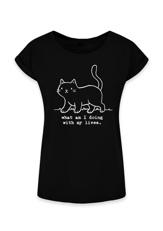 Goodie Two Sleeves T-Shirt - What Am I Doing With My Lives - S bis XXL - für Damen - Größe S - schwarz