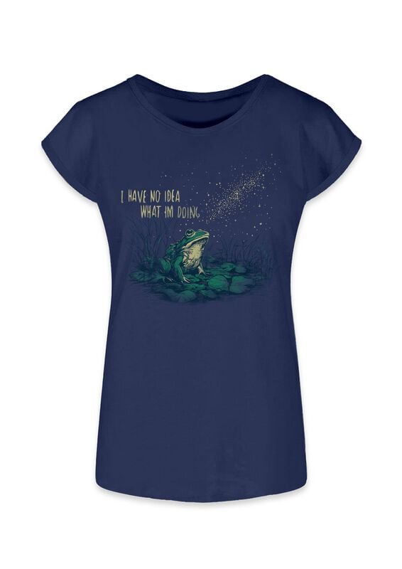 Goodie Two Sleeves T-Shirt - I Have No Idea What I'm Doing - S bis XL - für Damen - Größe S - navy