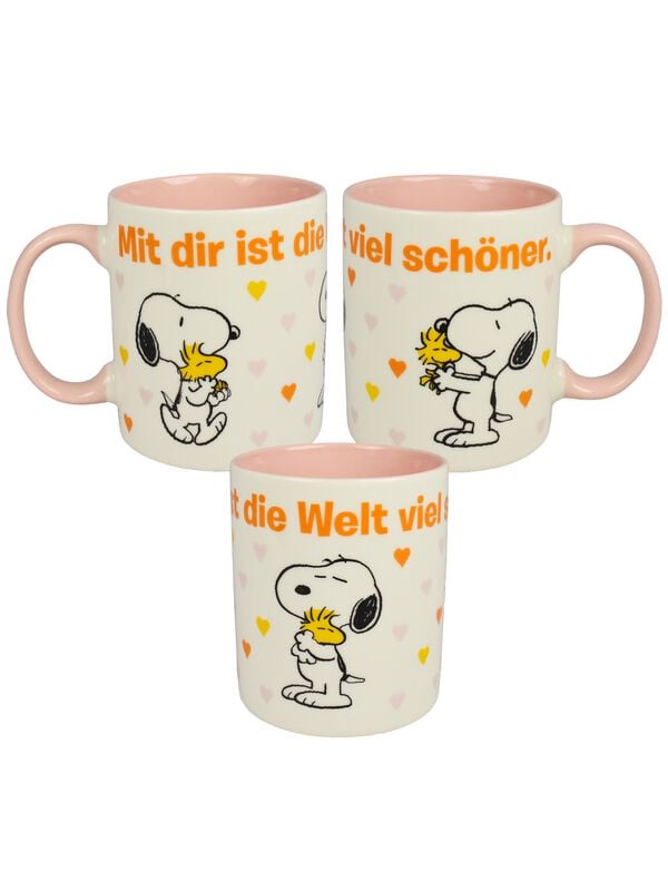 Peanuts Tasse - Mit dir ist die Welt viel schöner - multicolor  - Lizenzierter Fanartikel