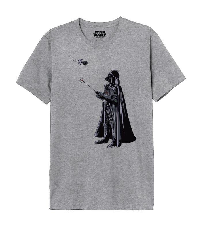 Star Wars - Disney T-Shirt - Vader Drone - M bis XXL - für Männer - Größe M - grau meliert  - Lizenzierter Fanartikel