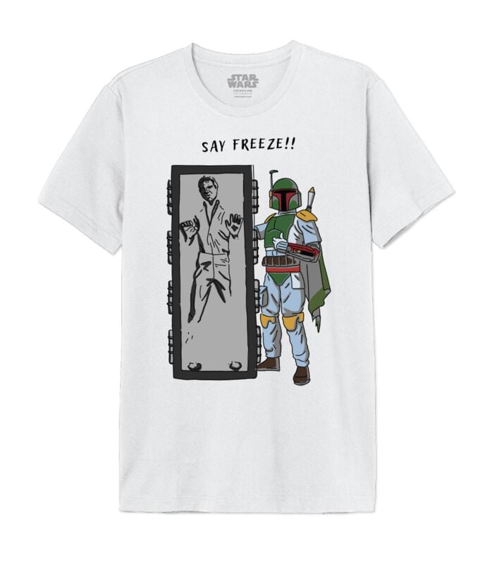 Star Wars - Disney T-Shirt - Say Freeze - M bis XXL - für Männer - Größe M - weiß  - Lizenzierter Fanartikel
