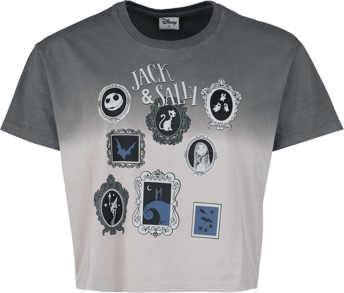 The Nightmare Before Christmas - Disney Oversize T-Shirt - A Drop Of Nightshade - S bis XXL - für Damen - Größe S - grau  - Lizenzierter Fanartikel