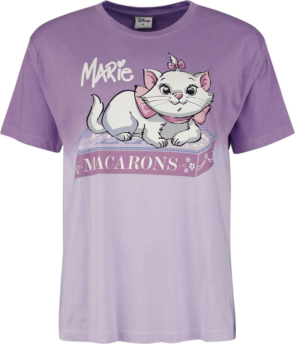 Aristocats - Disney T-Shirt - Marie Macarons - S bis XXL - für Damen - Größe XXL - lila  - Lizenzierter Fanartikel