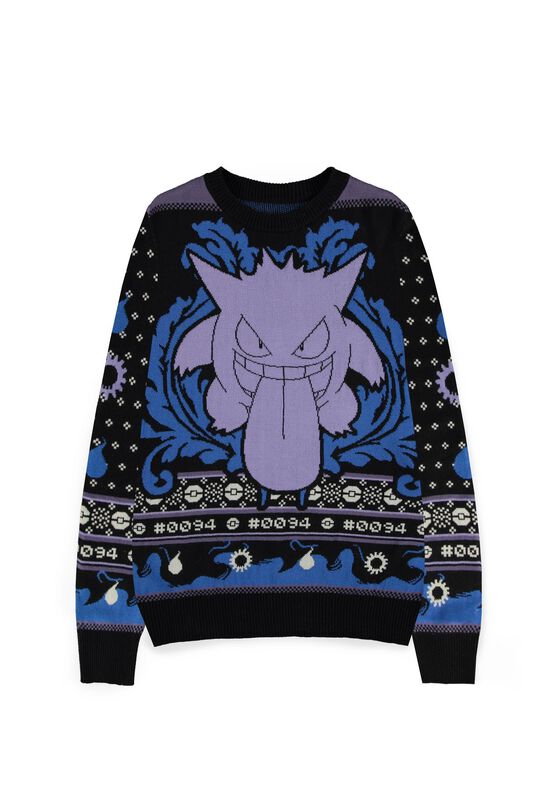 Pokémon - gaming Christmas Jumper - Gengar - S XXL - för Herr - flerfärgad