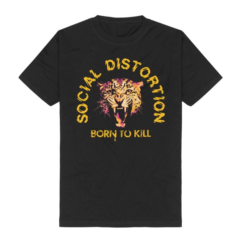 T-Shirt  di Social Distortion - Born to Kill Leopard Head - S a 3XL - Uomo - nero