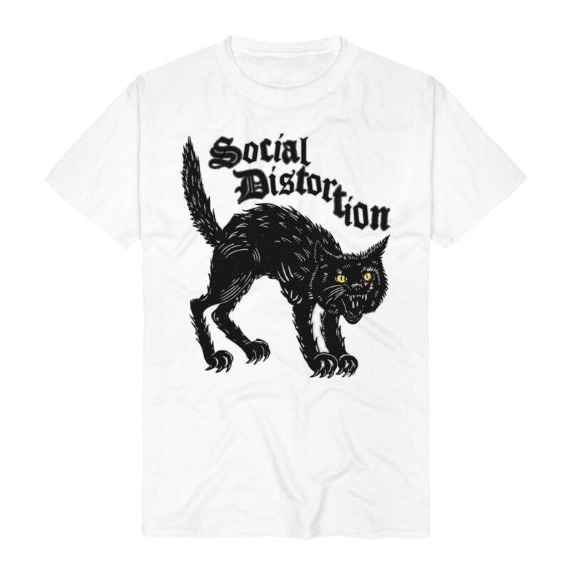 T-Shirt  di Social Distortion - Halloween Cat - S a 3XL - Uomo - bianco