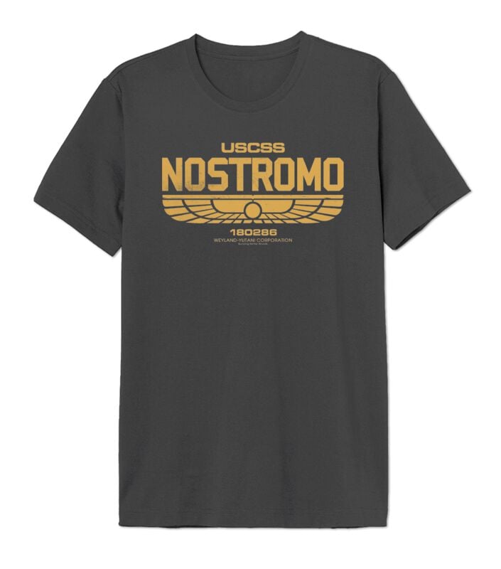 Alien T-Shirt - Nostromo Logo - M bis XXL - für Männer - Größe M - anthrazit  - Lizenzierter Fanartikel
