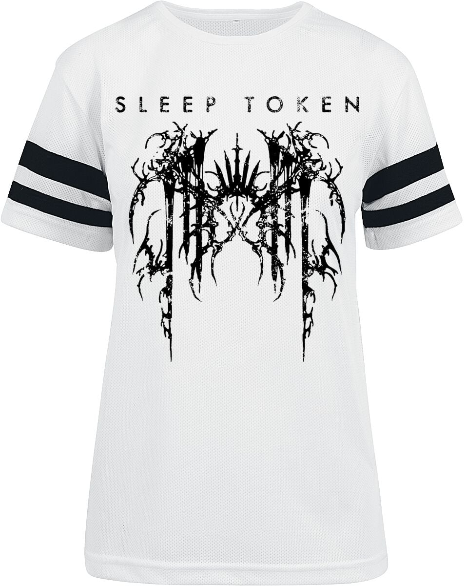 Sleep Token T-Shirt - Grunge Logo - S bis L - für Damen - Größe S - weiß/schwarz  - Lizenziertes Merchandise!