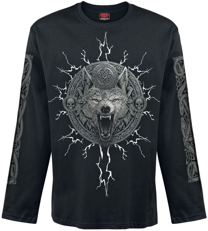 Spiral Langarmshirt - Valhalla - M bis XXL - für Männer - Größe XL - schwarz