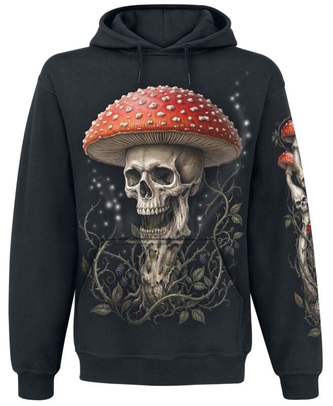 Spiral Kapuzenpullover - Shrooms - S bis 4XL - für Männer - Größe 4XL - schwarz