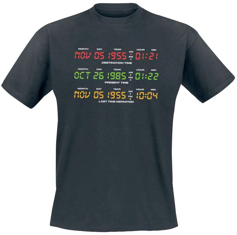 Zurück in die Zukunft T-Shirt - Delorean Display - Heavyweight - S bis 5XL - Größe 3XL - schwarz  - Lizenzierter Fanartikel
