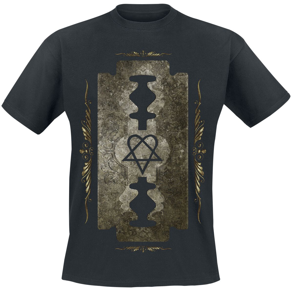 T-Shirt Manches courtes  de HIM - Razorblade Romance 25th Anniversary - S à 5XL - pour Homme - noir