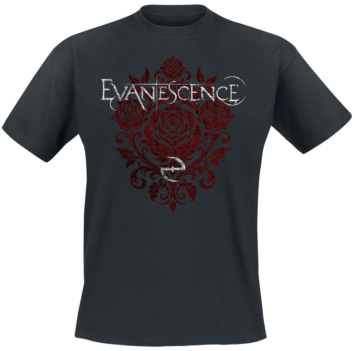 Evanescence T-Shirt - Red Rose Logo - S bis 4XL - für Männer - Größe M - schwarz  - Lizenziertes Merchandise!